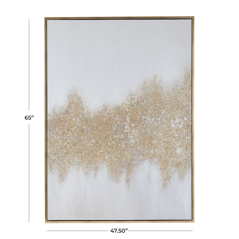 CosmoLiving by Cosmopolitan Canvas Glitter Flakes Geode Living Room Framed Wall Art with Gold Frame