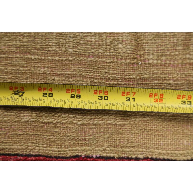 Geometric Oriental Wool Gabbeh Kashkoli Area Rug Hand-knotted Carpet - 1'11" x 2'6"