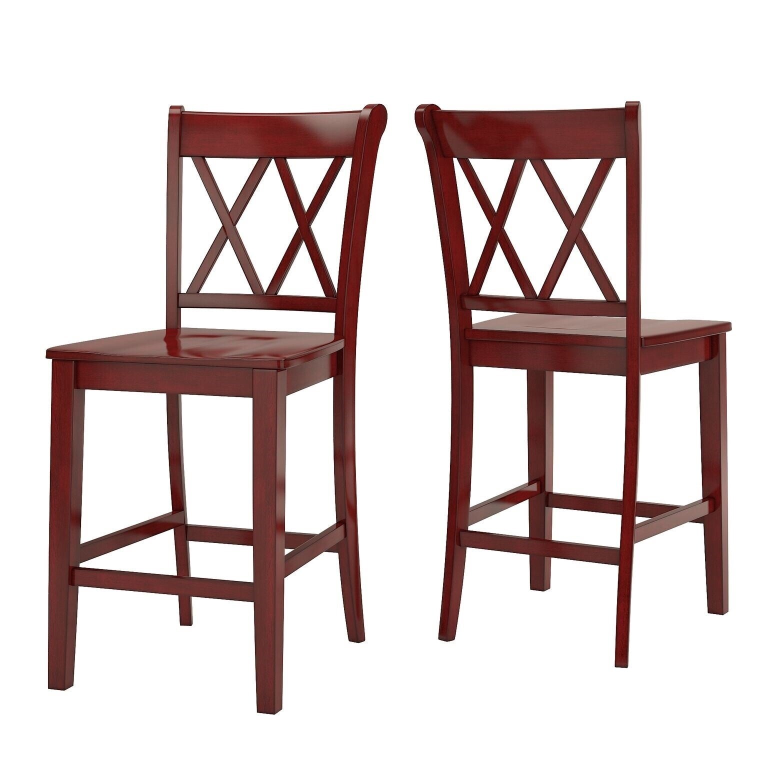 Elena Berry Red Extendable Counter Height Dining Set with Double X Back by iNSPIRE Q Classic