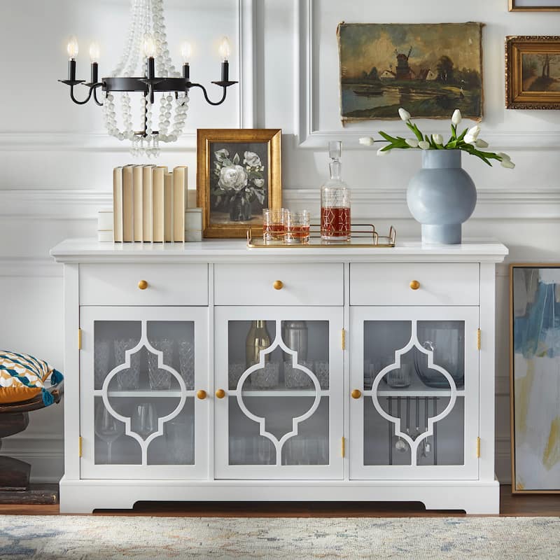 Lifestorey Giana Glass Front Sideboard - White