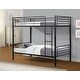 preview thumbnail 2 of 14, Metal Frame Twin over Twin Size Modern Style Bunk Bed with Safe Stairs,No Box Spring Required and Easy Assembly