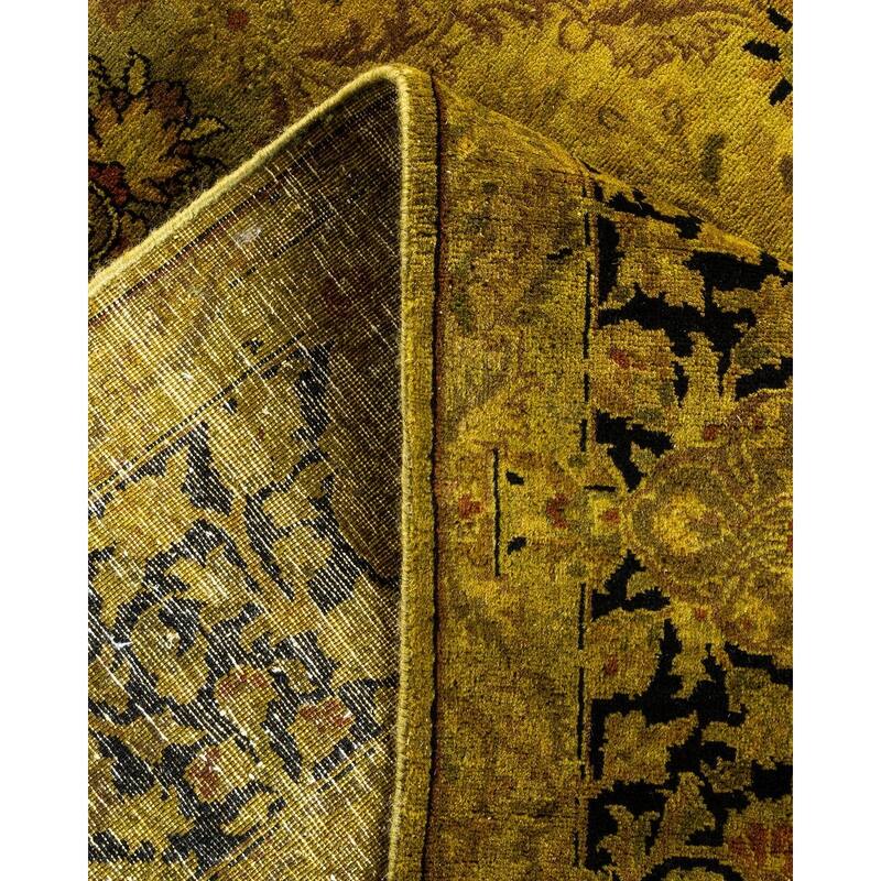 Overton Hand Knotted Wool Vintage Inspired Modern Contemporary Overdyed Gold Area Rug - 4' 7" x 7' 4"