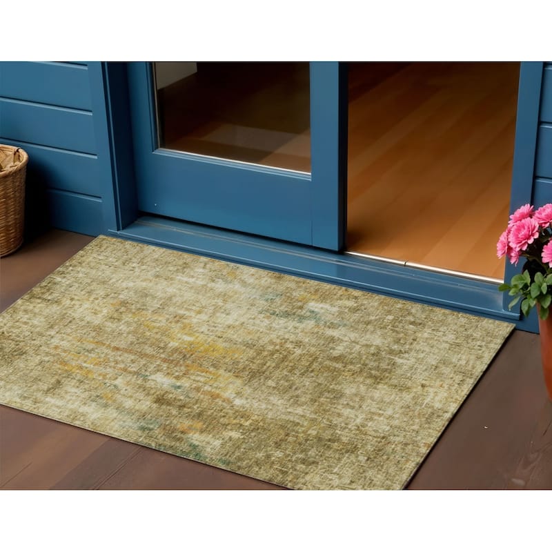HomeRoots Abstract Transitional Rectangle Outdoor Rug - 3' x 5'