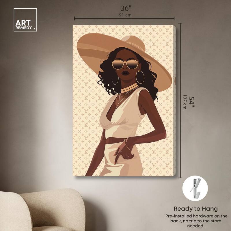 Stylish Gal in Tans Canvas by Art Remedy, Gallery Wrapped
