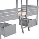 preview thumbnail 11 of 10, Contemporary Twin Size Low Loft Wood House Bed with Two Drawers, Sturdy Construction & Unique Design, Maximized Space, Grey