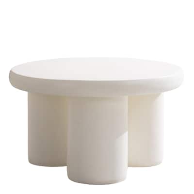 Durable Patio 27.55" Round Magnesium Oxide Coffee Table ( Included Rain Cover )