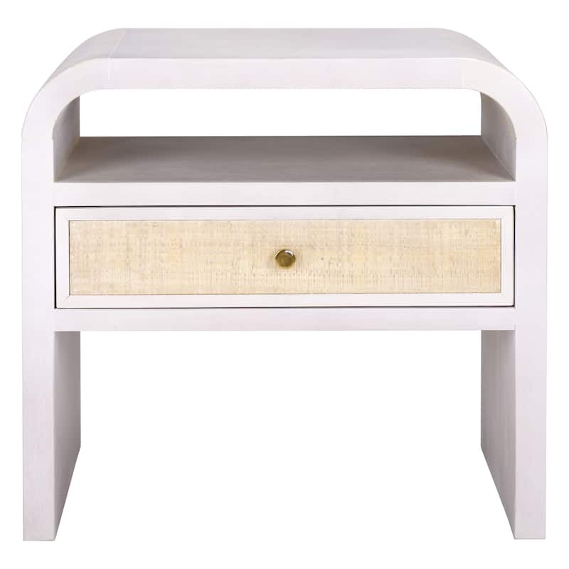 SAFAVIEH Home Prisha 1 Shelf 1-Drawer Nighstand - White Washed