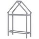 preview thumbnail 23 of 39, Kids bedroom set Twin size wood house bed with storage shelf and hanger