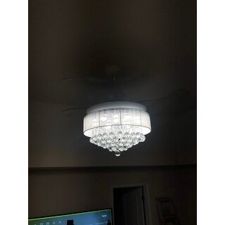 fandelier crystal modern fan ceiling retractable led blades consuming weren putting beads said others awesome