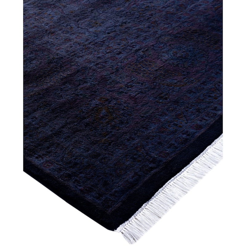 Overdyed One-of-a-Kind Hand-Knotted Area Rug - Purple - 10' 0" x 14' 0"