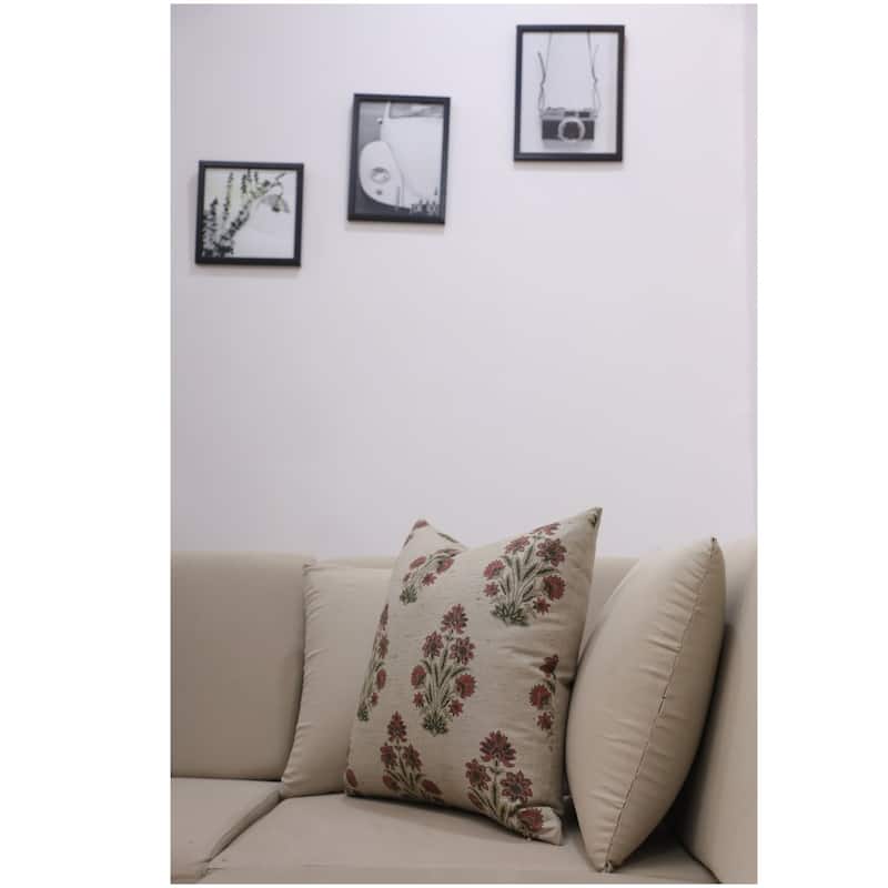 Fabdivine Linen Square Block print pillow Cover