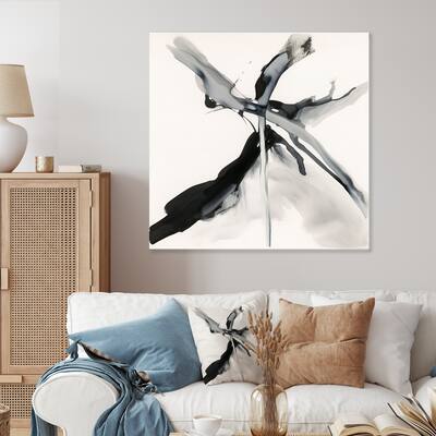 Designart "Abstract Neutral V" Abstract Shapes Metal Wall Art Living Room