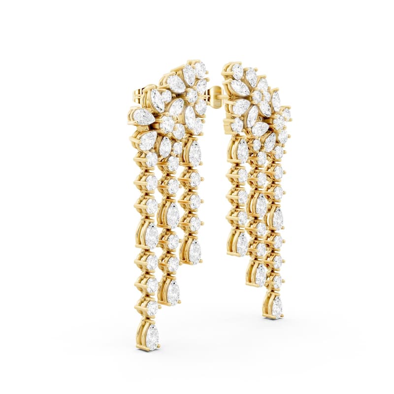Auriya 14k Gold 4 3/4ctw Lab Grown Diamond Dangle Earrings (E-F VS)
