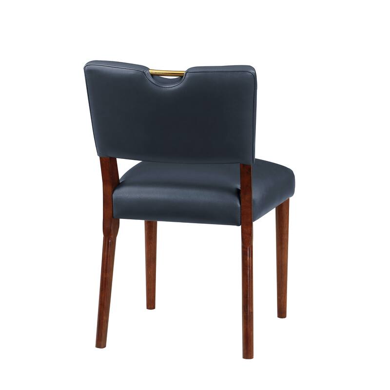 Midnight Faux Leather Dining Chair for Kitchen Counter and Dining Room - Set of 2