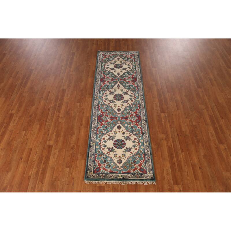 Heriz Serapi Indian Runner Rug Handmade Wool Carpet - 2'7" x 8'0"