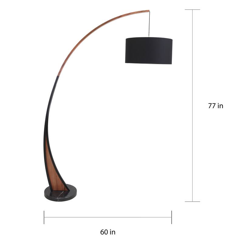 Carson Carrington Farrah Walnut Wood & Marble Floor Lamp