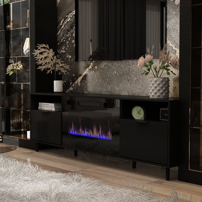 Electric Fireplace TV Stand TV Console Recessed Electric Fireplace