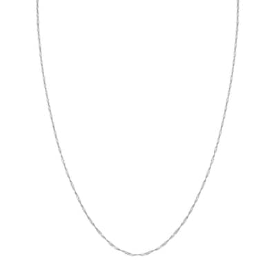 Curata 14k White Gold 1.4mm Singapore Chain Necklace (Lobster)