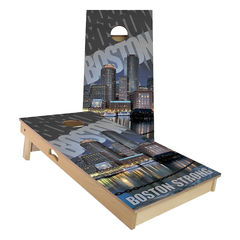 Boston City Outdoor Cornhole Board Set - All-Weather 2x4 - Include Carrying Case