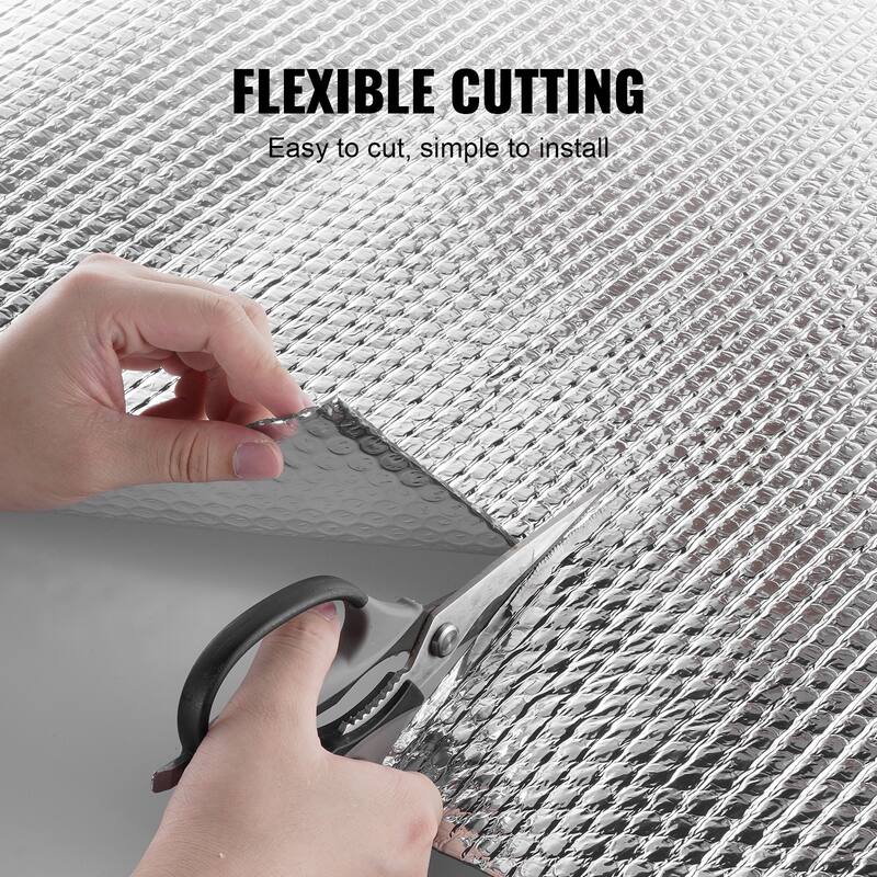 Double Reflective Insulation Roll, Air Bubble Film Radiant Barrier, 3.2 mm 48 in x 10 ft, Double-Sided Aluminum Foil