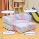 preview thumbnail 25 of 30, Grondin Kids Modular Loveseat with Ottoman, Convertible Sofa Bed with Sherpa Upholstered and Density Sponge Padding