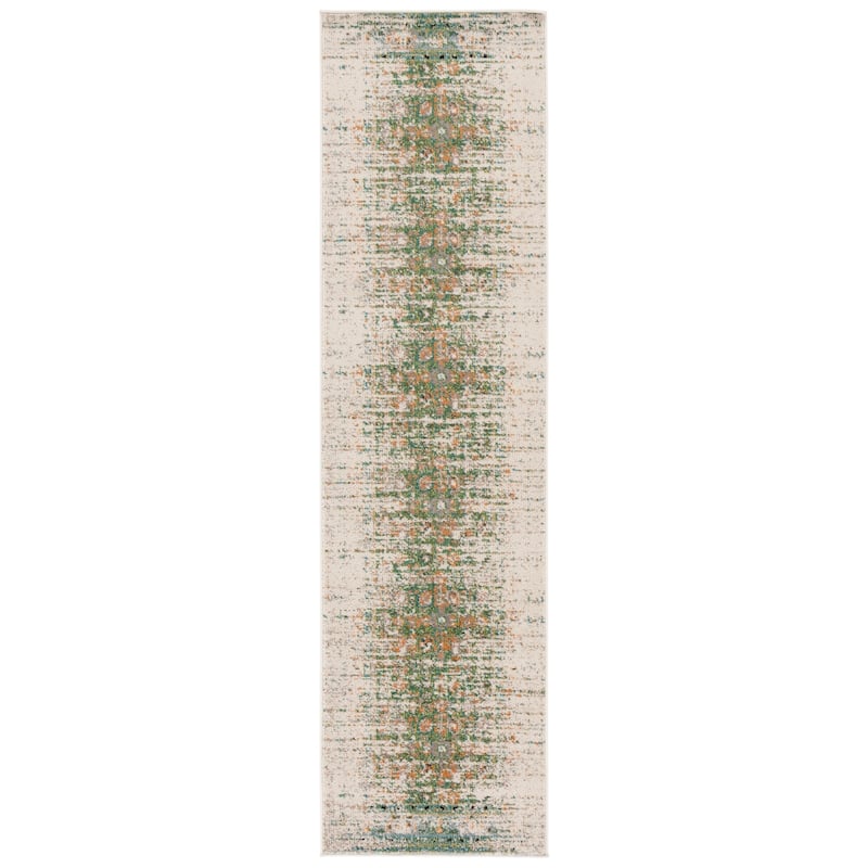 SAFAVIEH Monaco Stojana Boho Rug - 2'2" x 8' Runner - Green/Ivory