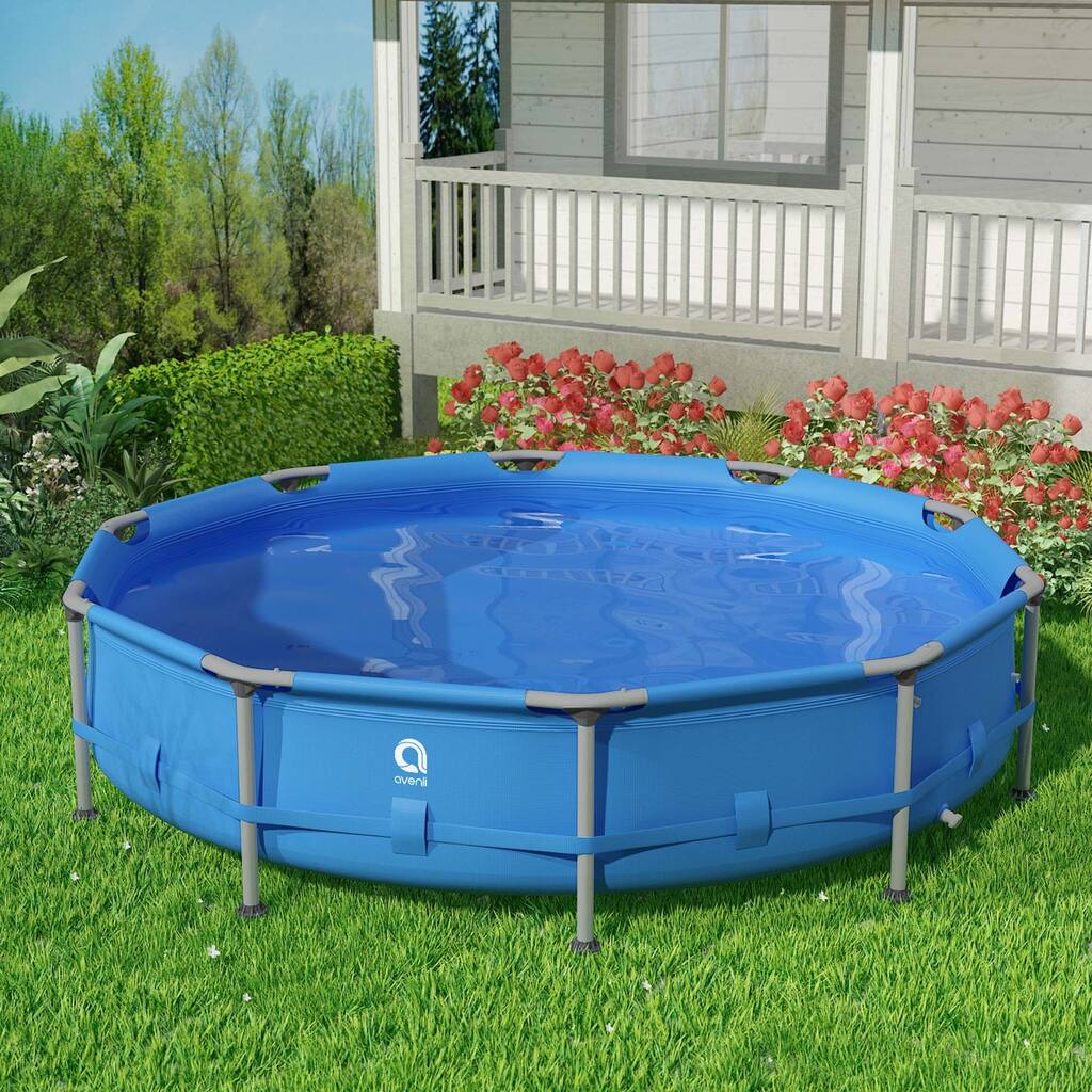 Timechee 141.7"Round Frame Above Ground Backyard Swimming Pool - 141.7"W