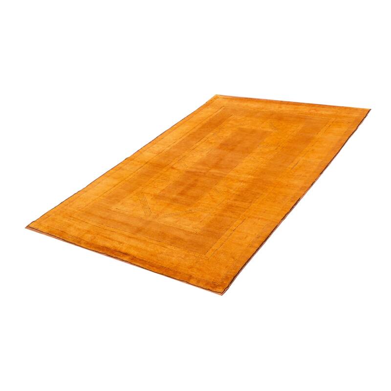 ECARPETGALLERY Hand-knotted Color Transition Light Orange Wool Rug - 6'4 x 9'10
