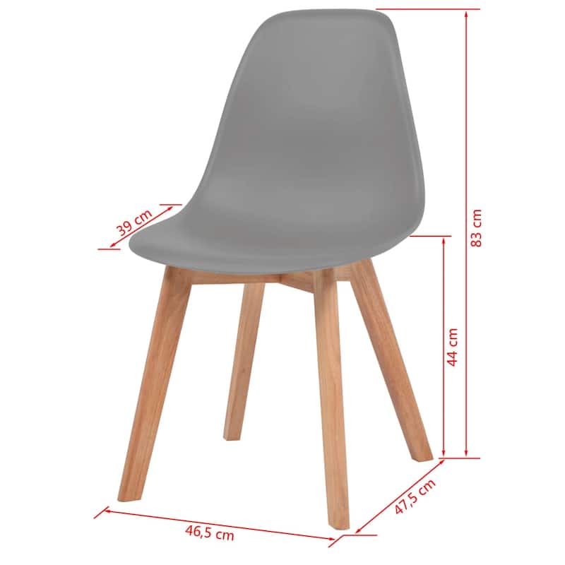 vidaXL Dining Chairs Accent Side Chair with Wooden Legs for Kitchen Plastic