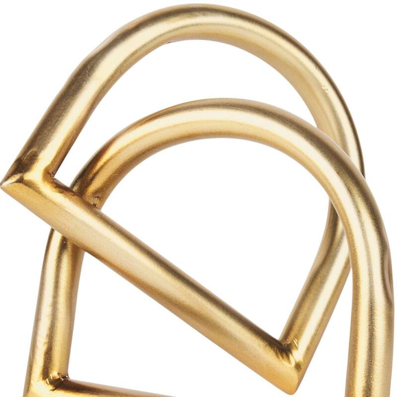HomeRoots 6" Gold Iron Abstract Modern Tabletop Sculpture - 5.91 in. x 6.10 in. x 5.91 in.