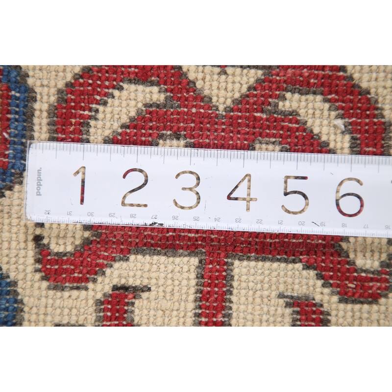 Hand Knotted Oriental 100% Wool Carpet Traditional All-Over Beige & Ivories Kazak Area Rug - 9' 11'' X 6' 8''