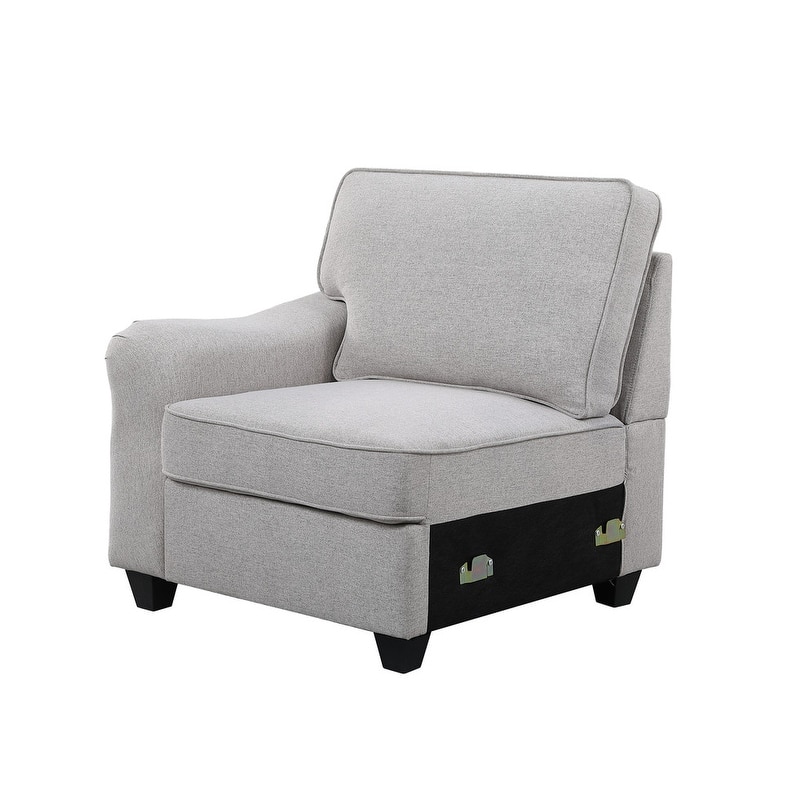 Leo Light 125-inch 8Pc Modular L-Shape Sectional Sofa and Ottoman