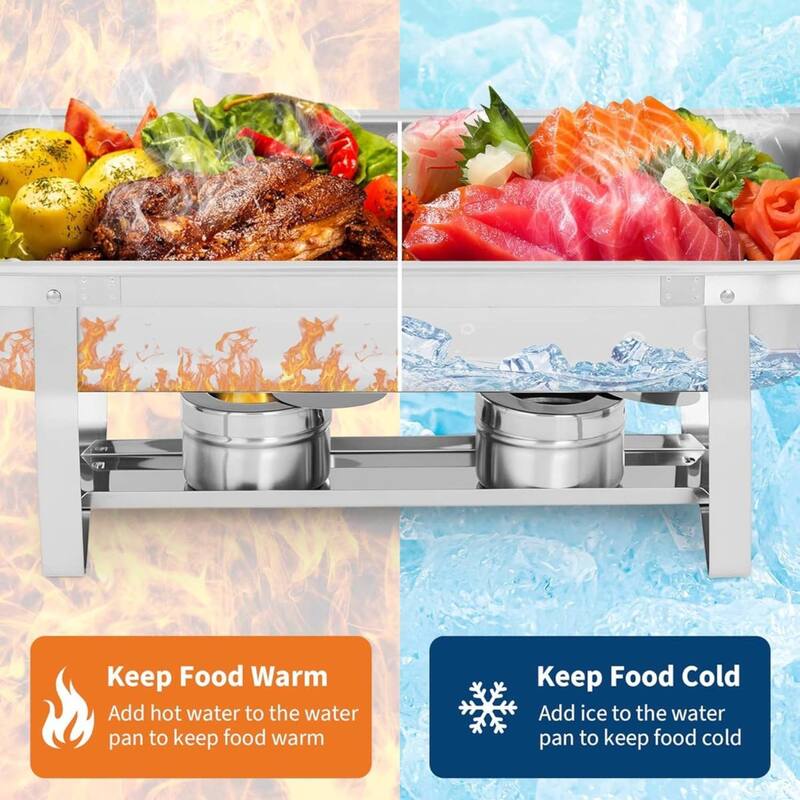 8 Qt Buffet Chafing Dishes and Warmers Sets for Parties Wedding