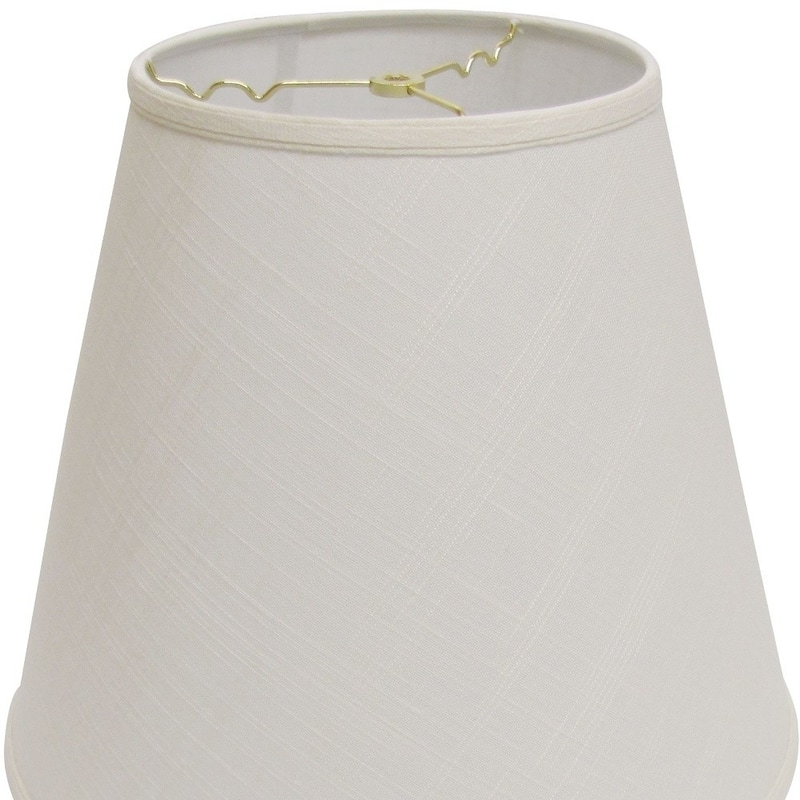 16" White Deep Empire Linen Lampshade - 16"x16"x14"