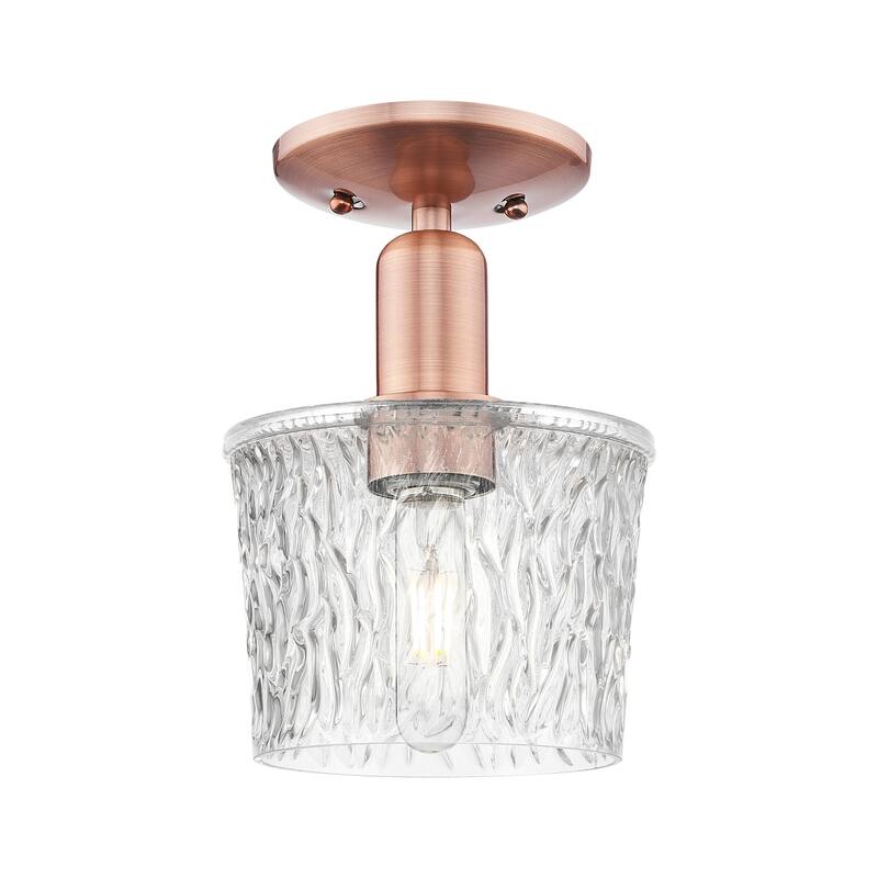 Innovations Lighting 716-1C-10-7 Niagara Semi-Flush Niagara 7" Wide - Antique Copper / Clear