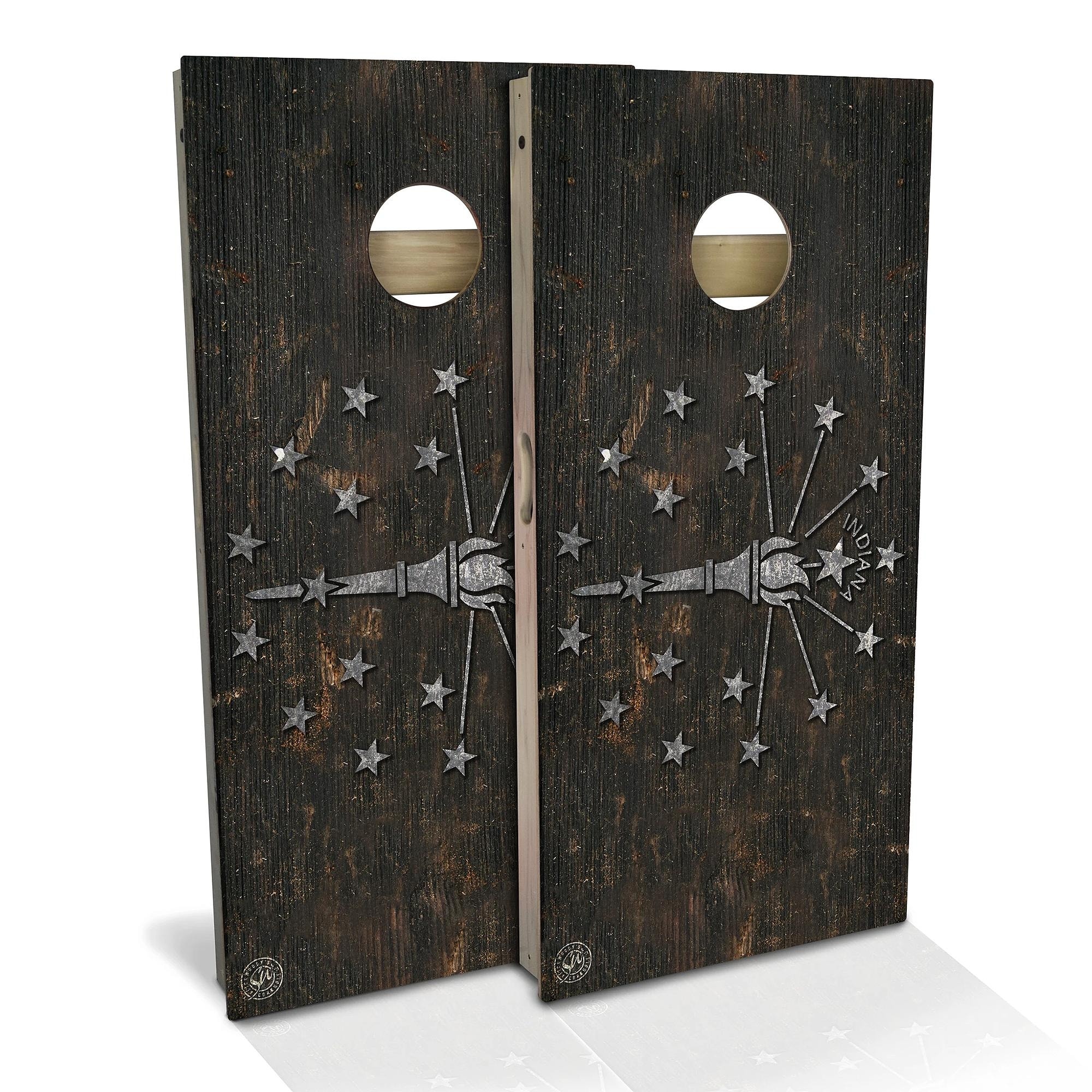 Indiana Flag Rustic Outdoor Cornhole Board Set
