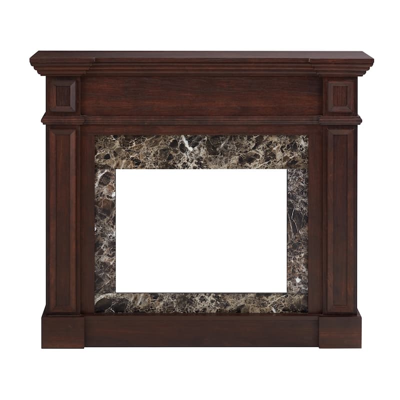 GDFStudio - Hearthstone Traditional Storage Electric Fireplace with Mantel and Realistic LED Flame