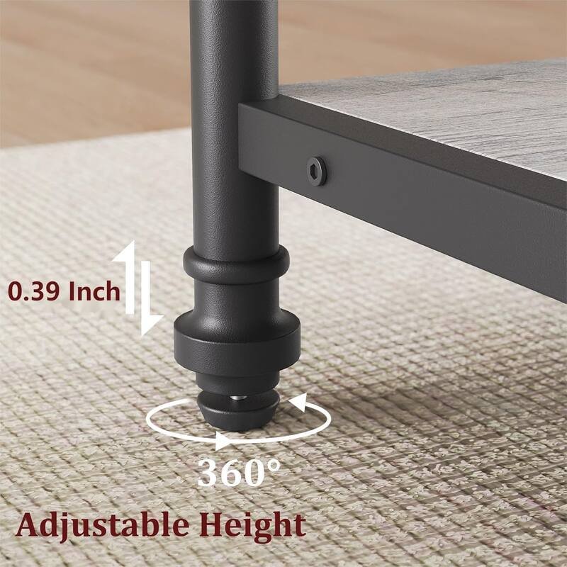 47" Round Dining Table for 4–6, Modern Wood Table with Storage Shelf & Roman Metal Legs, Table Only