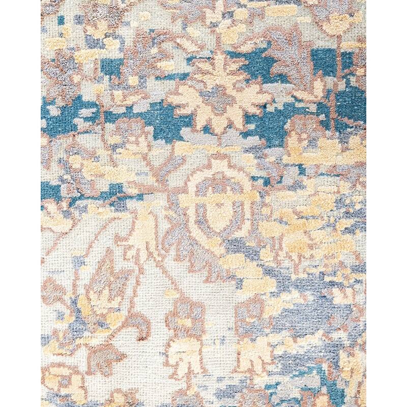 Ikat One-of-a-Kind Hand-Knotted Area Rug - Gray, 8' 2" x 10' 1" - 8' 2" x 10' 1"