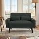 preview thumbnail 1 of 9, 48.82" Small Tufted Loveseat Sofa with 2 Pillows and Tapered Wood Legs Black