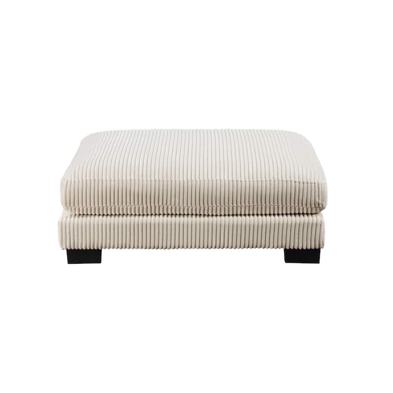 Braidy Corduroy Upholstered Ottoman