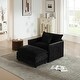 preview thumbnail 99 of 162, Cloud Chenille Upholstered Modular Sectional Sofa with DIY Combination Design Black Accent Chairs+Ottoman