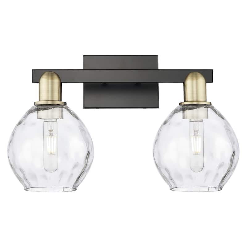 Innovations Lighting 716-2W-11-17 Waverly Vanity Waverly 2 Light 17" - Black Antique Brass / Clear