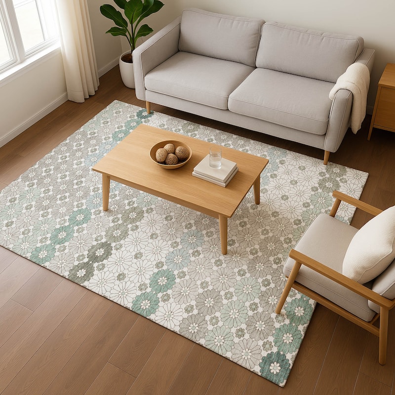 Premium Washable Super Soft Whimsy Mosaic Mayfield Rug