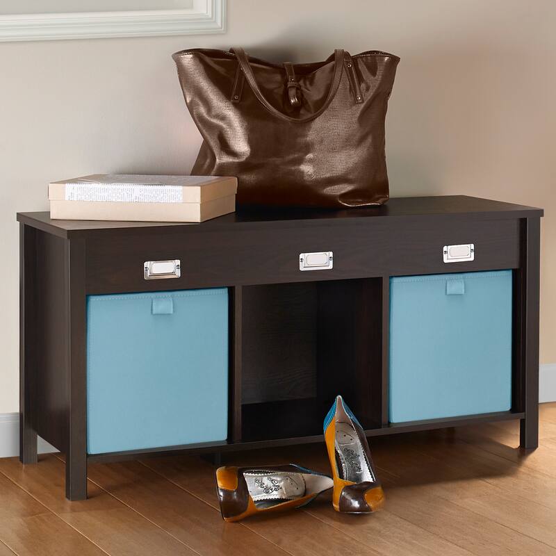 ClosetMaid Premium Cubeicals Black Walnut Laminate 3-Cube Storage Bench