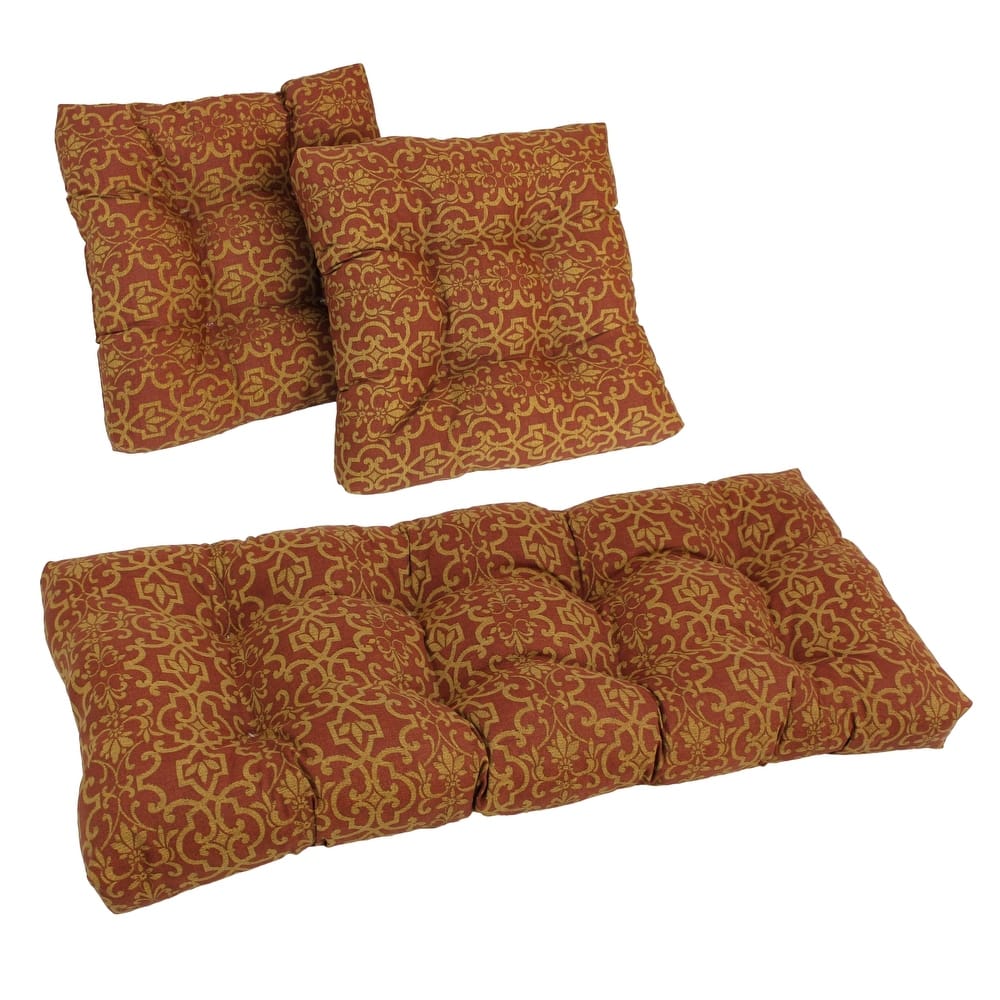 Tufted Indoor/Outdoor Settee Cushion Set (Set of 3)