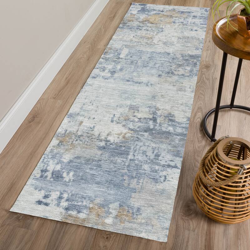 Machine Washable Indoor/ Outdoor Modern Casual Chantille Rug