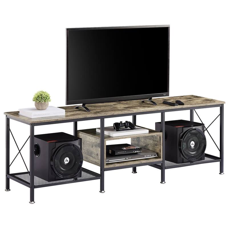 TV Stand for Living Room, Entertainment Center TV Console with Storage Shelves