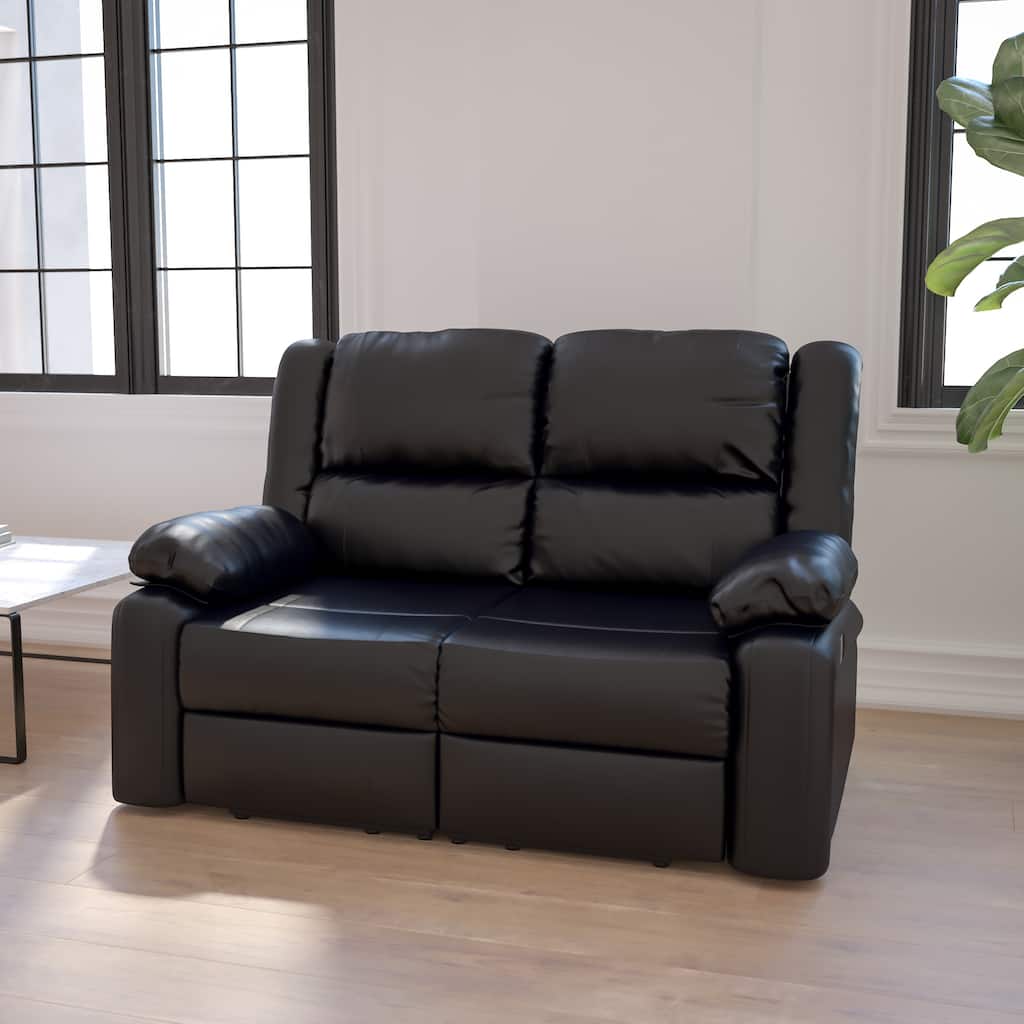 Contemporary Upholstered Recliner Loveseat with Headrests and Armrests - 56"W x 35" - 64"D x 38"H