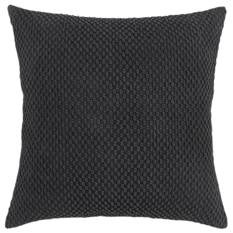 Rizzy Home Transitional Solid Light Texture Throw Pillow, 20-inch - Down Alternative - Black